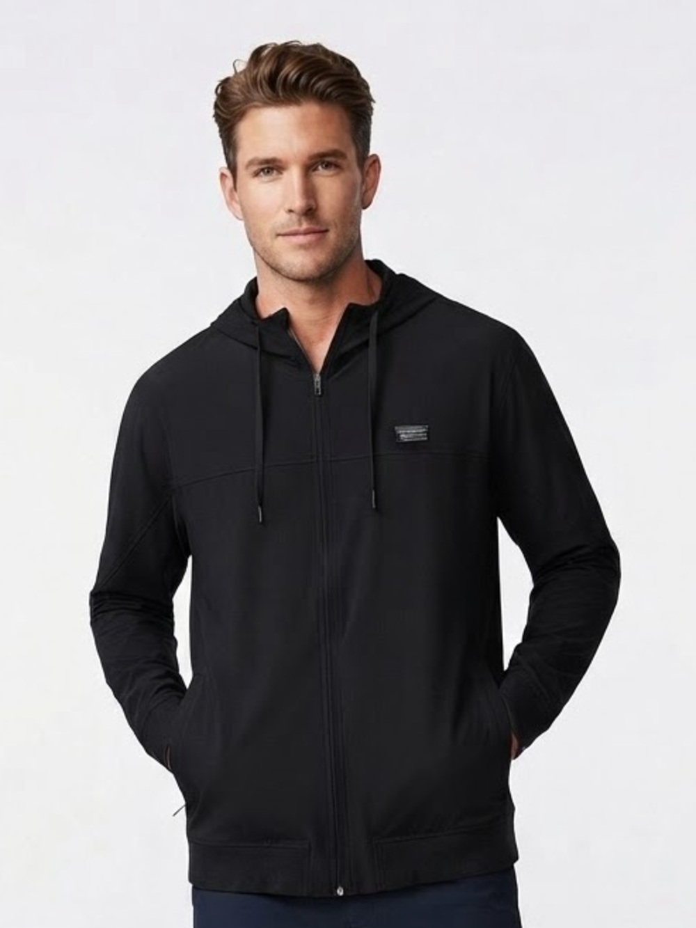 Travis Mathew Wanderlust Hoodie Men's XL Black Performance Golf Jacket Full Zip